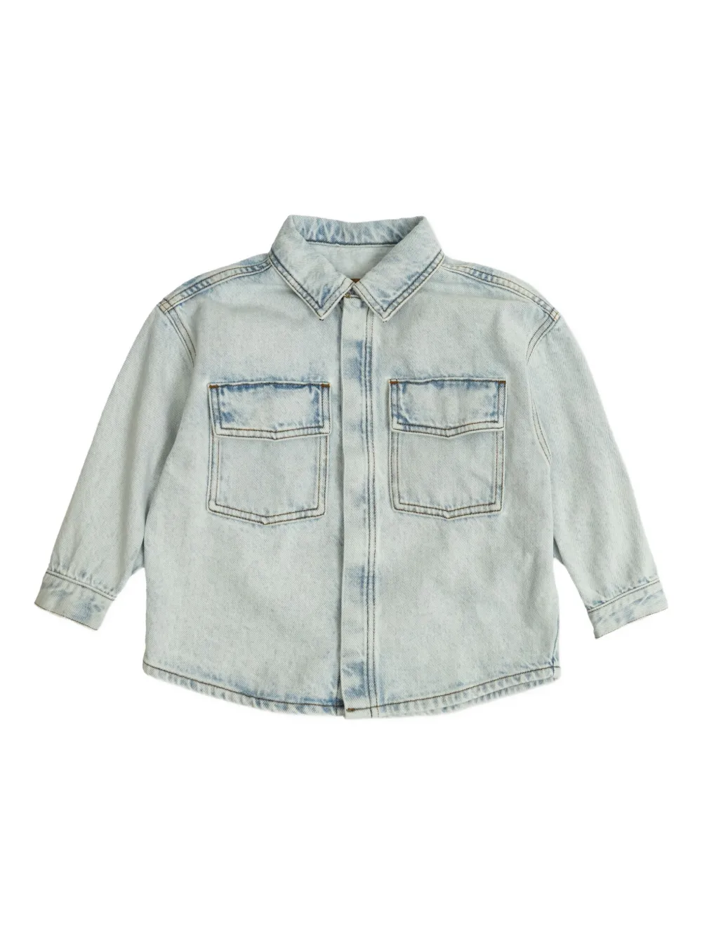 American Vintage Kids Joybird spijkershirt met dubbele zak Blauw