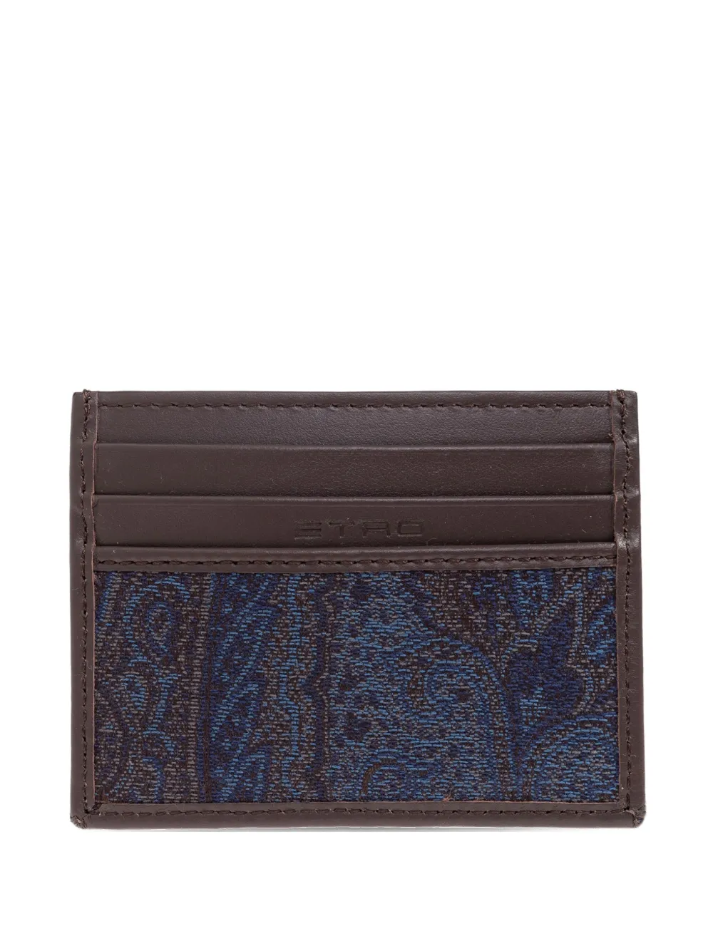 ETRO paisley-pattern leather cardholder Bruin