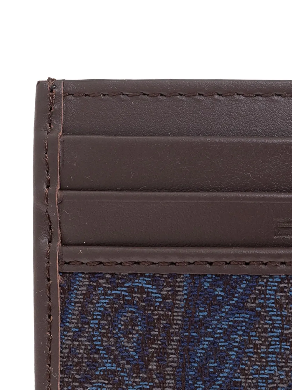 ETRO Leren pasjeshouder met paisley-print Bruin