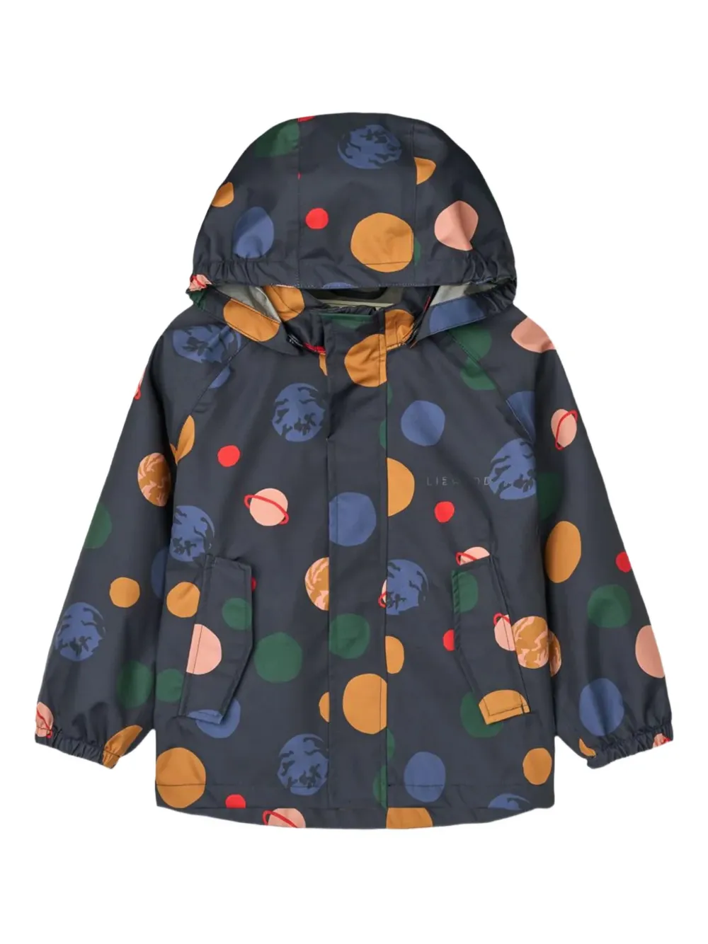 Liewood Broek en jas met capuchon en print Blauw
