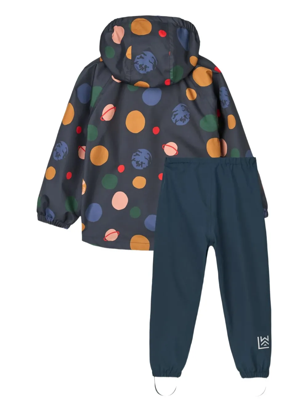 Liewood Broek en jas met capuchon en print Blauw