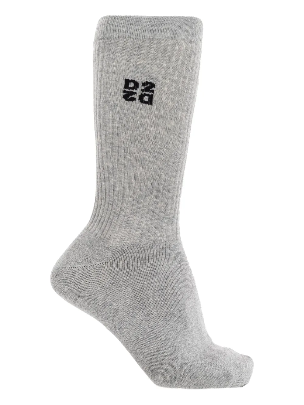 logo-embroidered ribbed socks