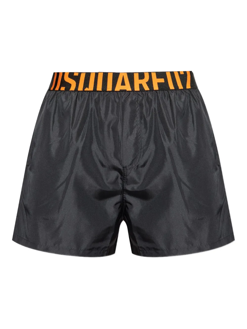 DSQUARED2 logo-band side-pocket swim shorts Zwart