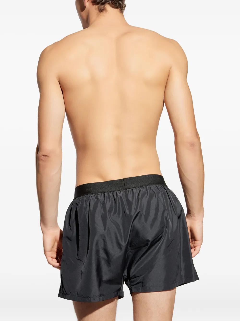DSQUARED2 logo-band side-pocket swim shorts Zwart