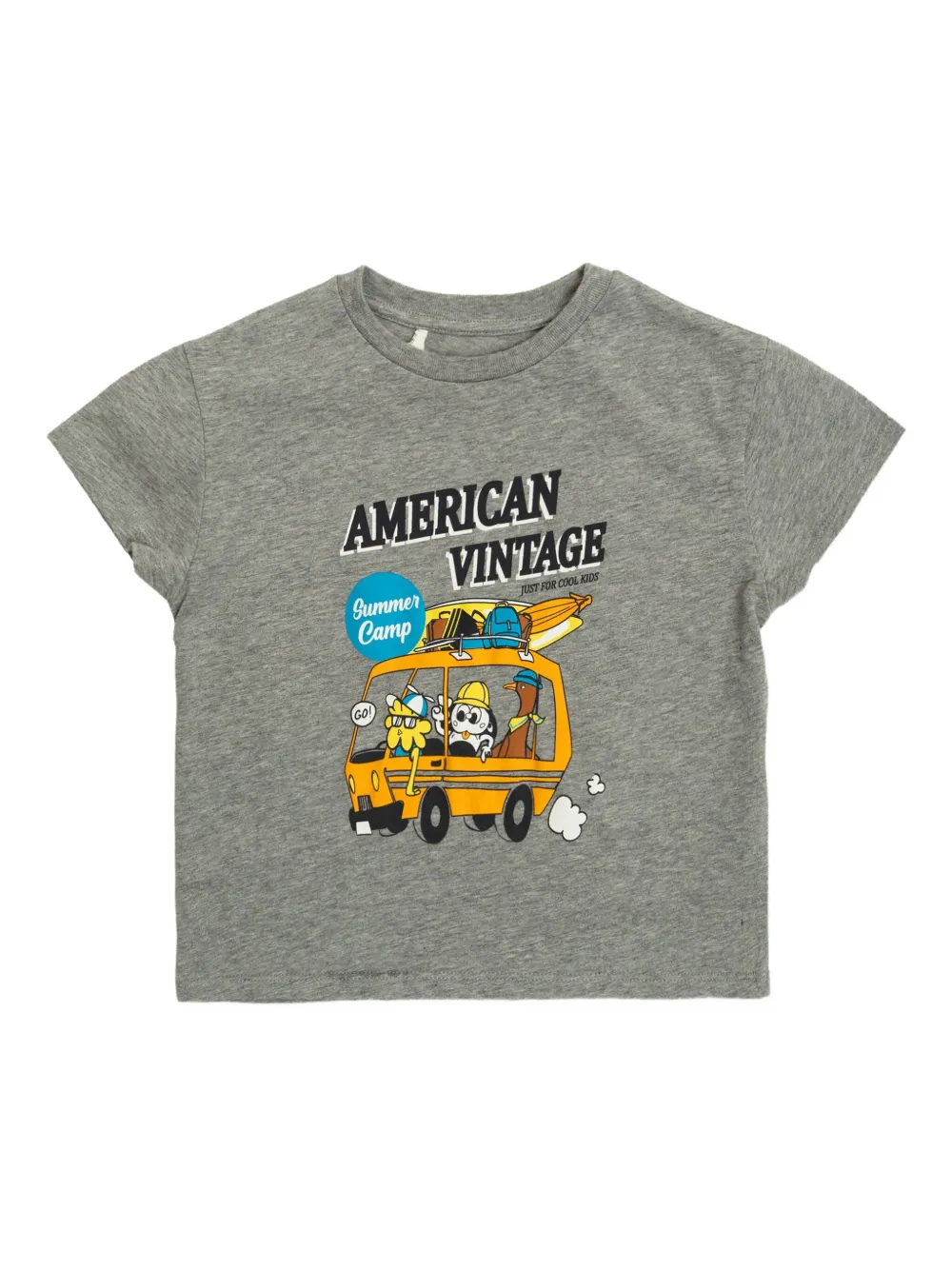 American Vintage Kids Katoenen T-shirt met logoprint Grijs