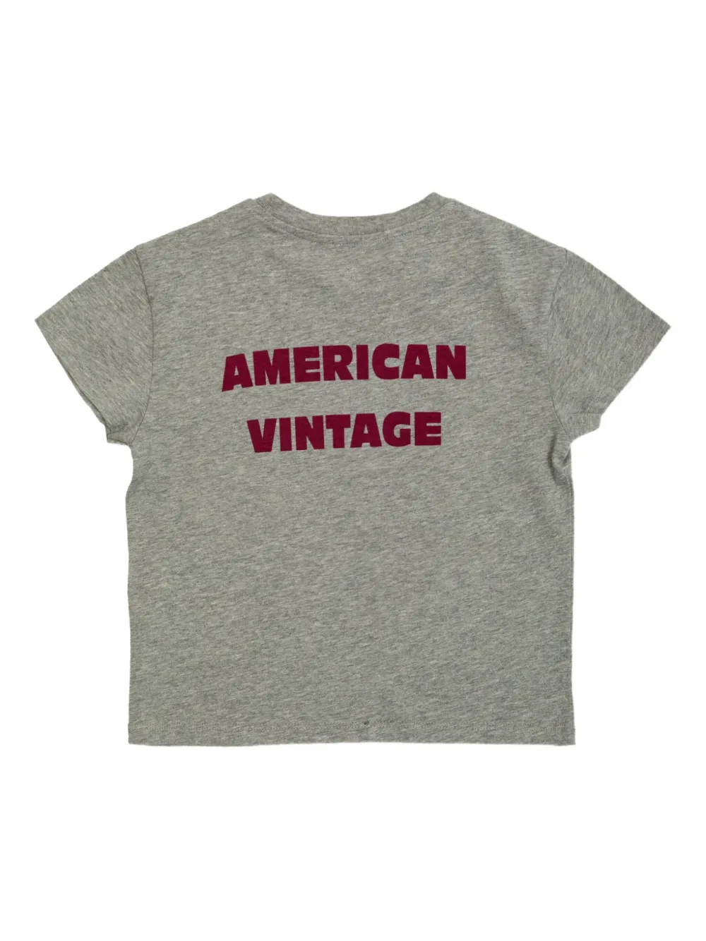 American Vintage Kids Katoenen T-shirt met logoprint Grijs