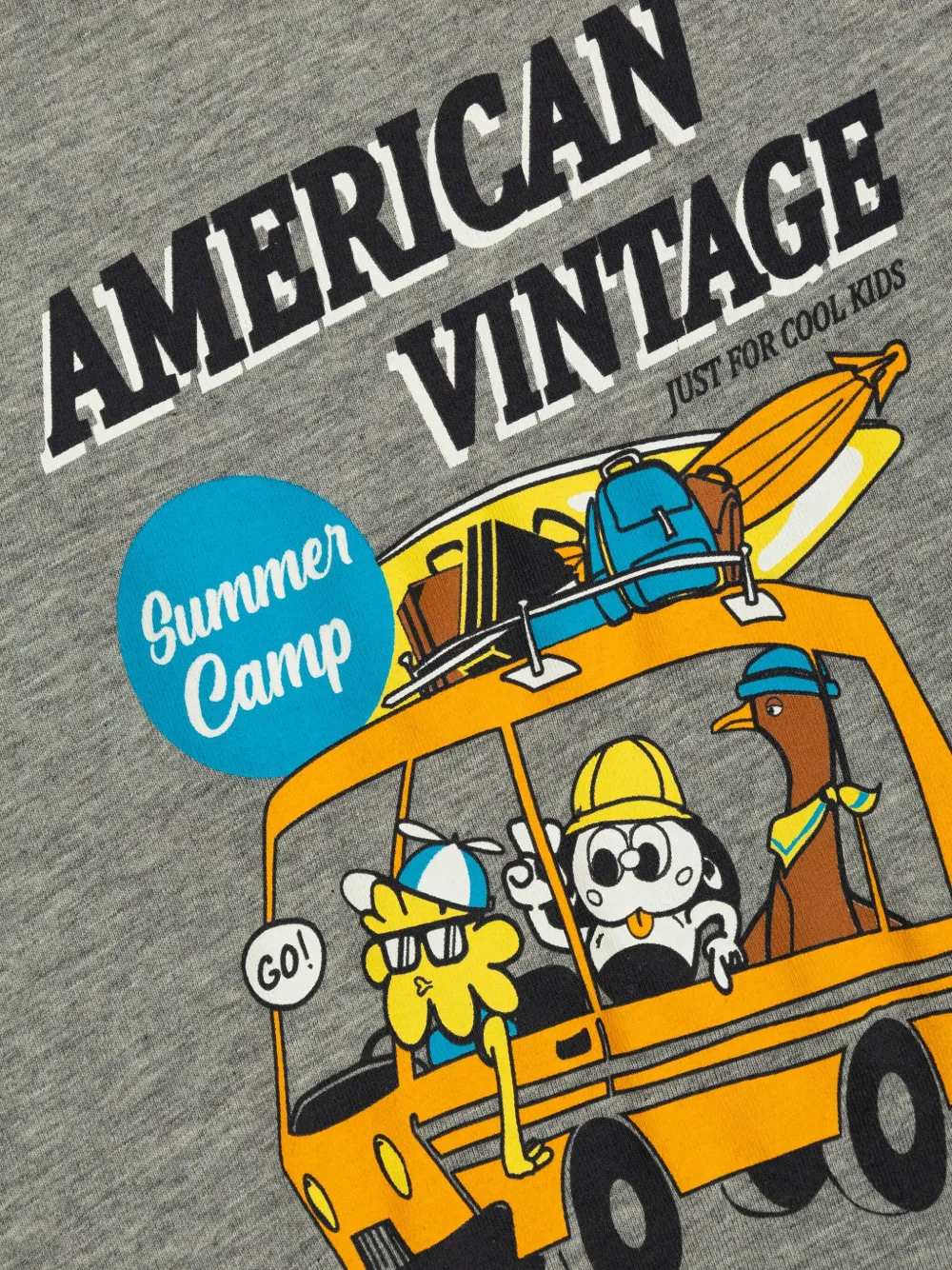 American Vintage Kids Katoenen T-shirt met logoprint Grijs
