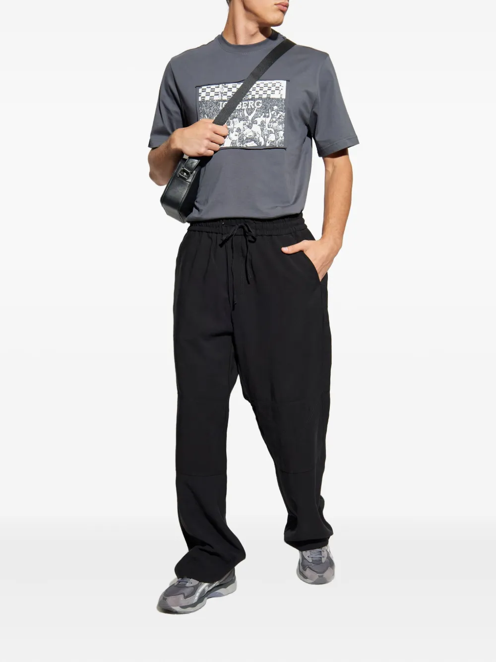Iceberg T-shirt met patch en grafische print - Grijs