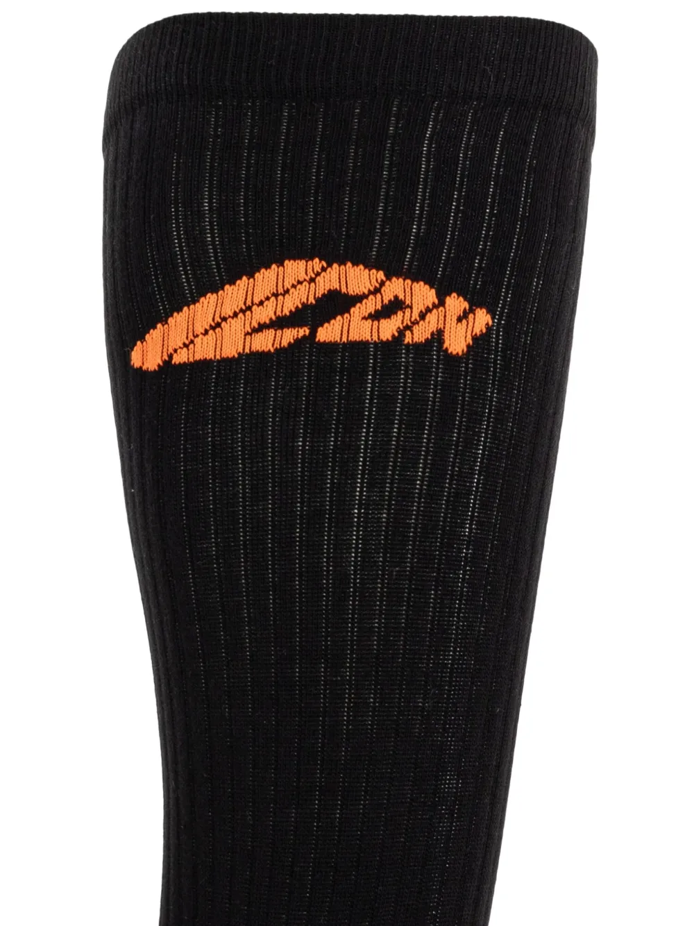Dsquared2 Logo-embroidered Ribbed Socks In Black