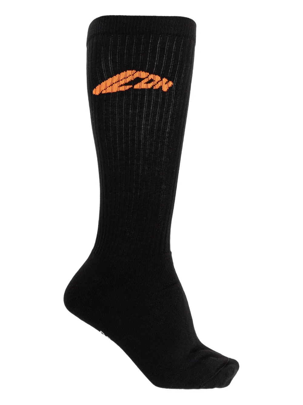 Dsquared2 Logo-embroidered Ribbed Socks In Black