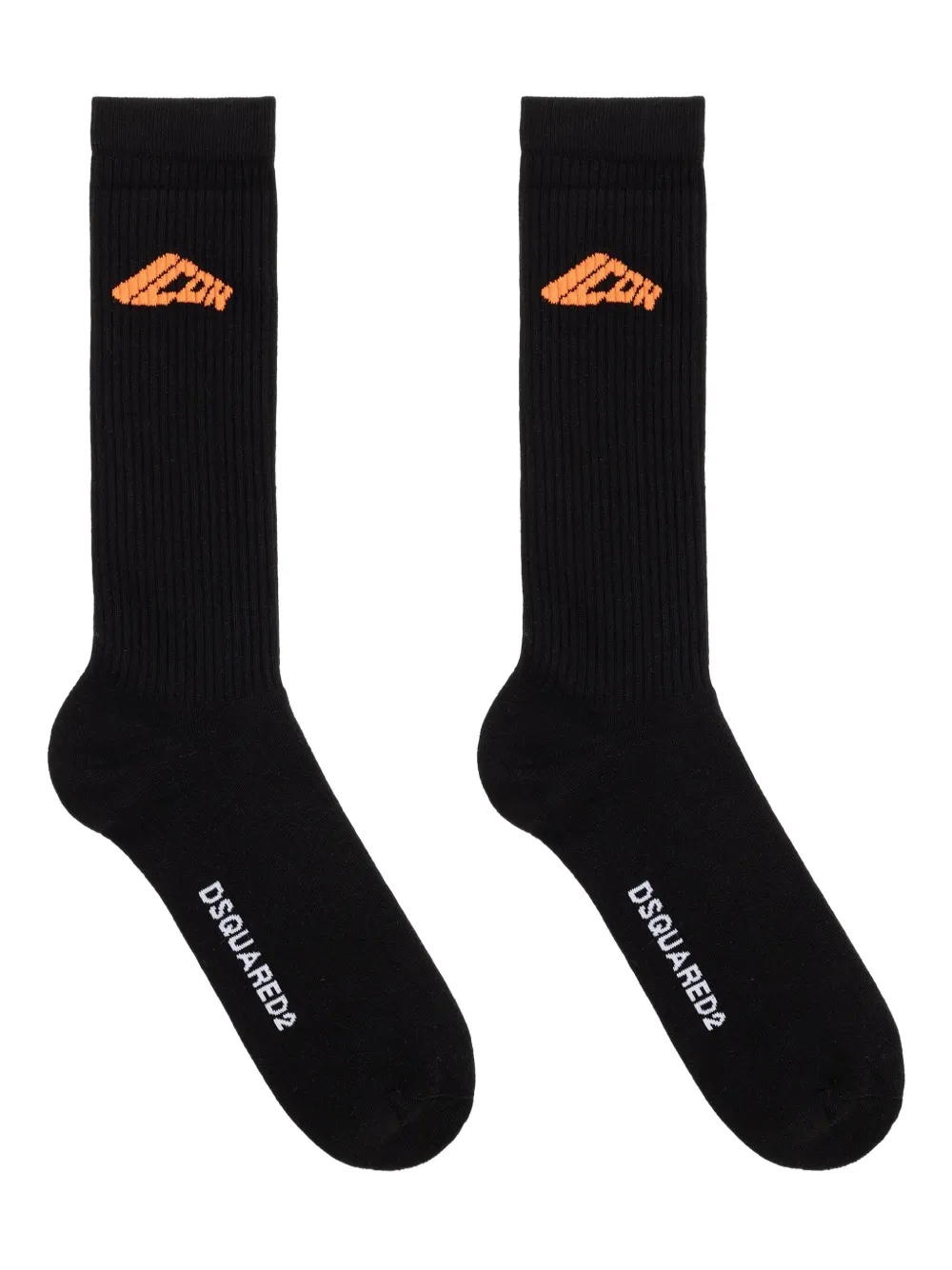 logo-embroidered ribbed socks