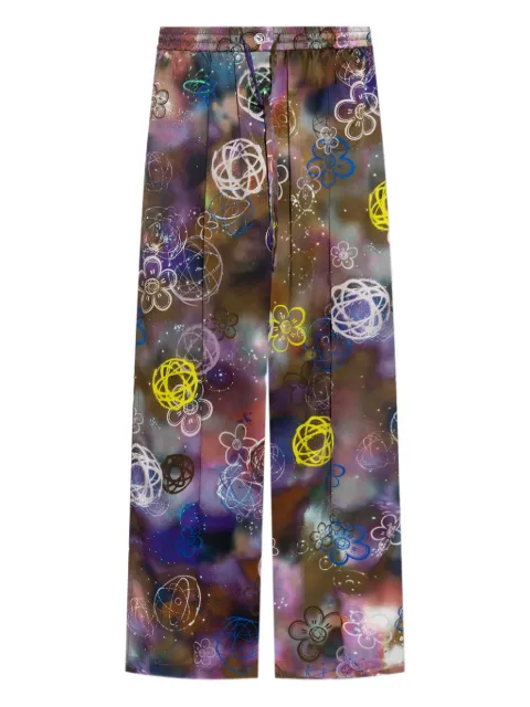 Kenzo floral-print drawstring straight trousers