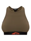 DSQUARED2 logo-band racer-back bra - Green