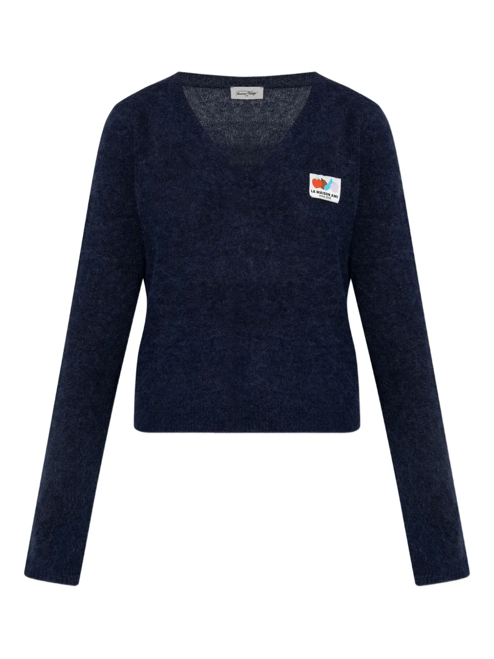 Nenybay V-neck logo-patch sweater