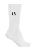 DSQUARED2 logo-embroidered ribbed socks - White