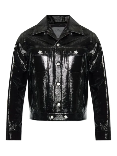 Courrèges high-shine button-fastening jacket