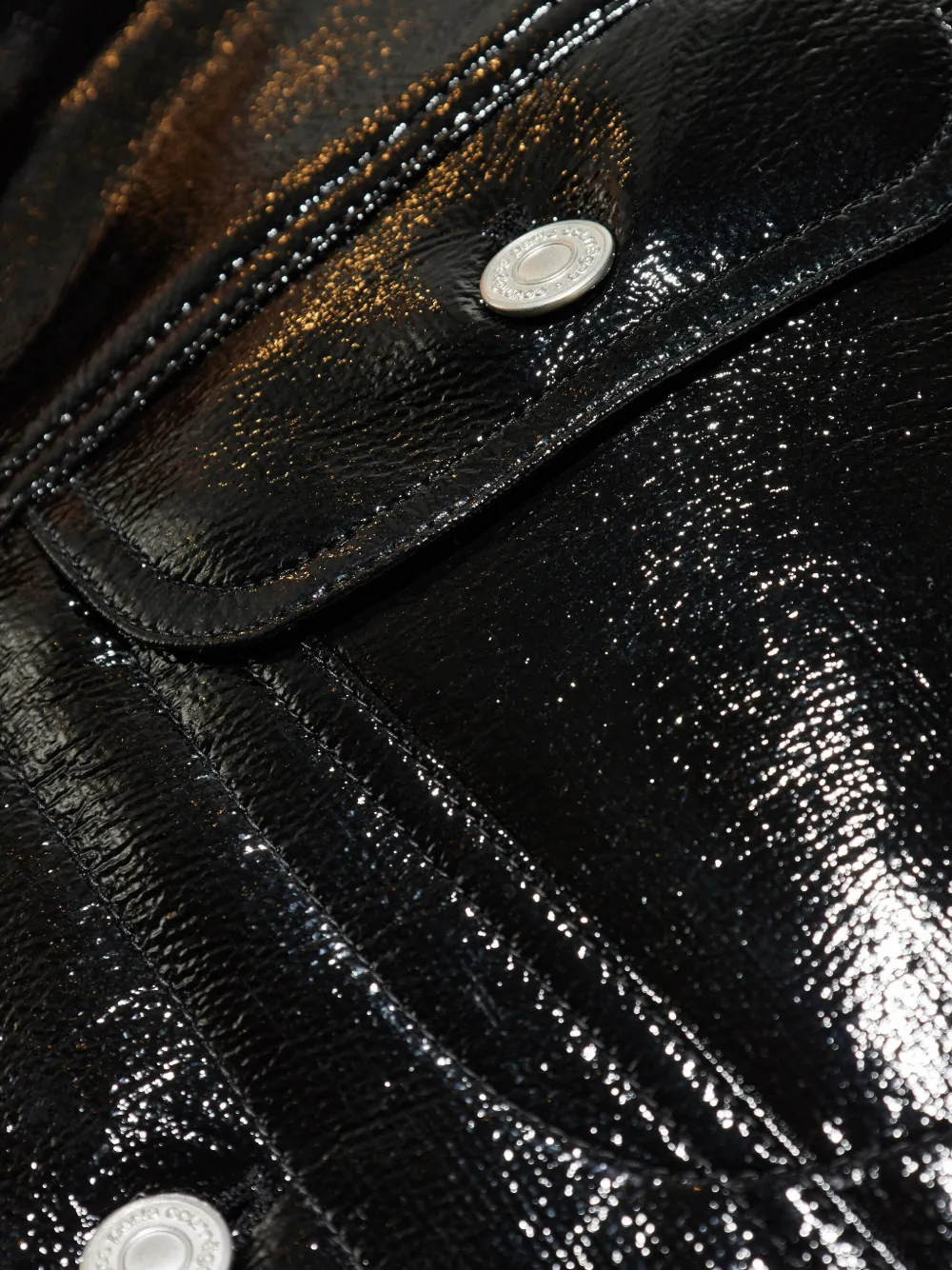 Courrèges high-shine button-fastening jacket Zwart