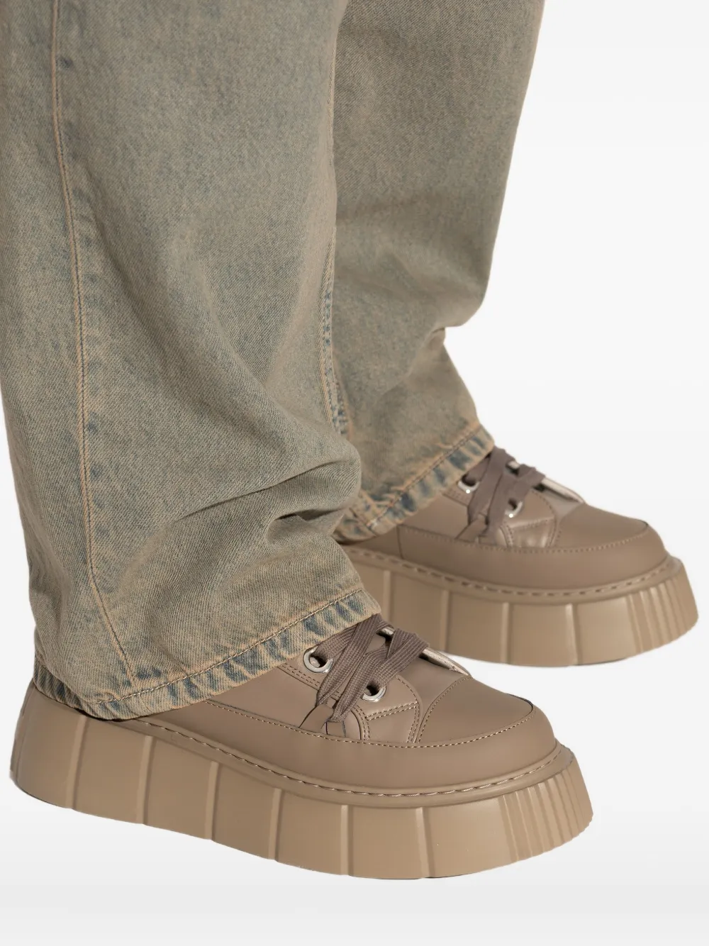 Inuikii lace-up platform boots Brown