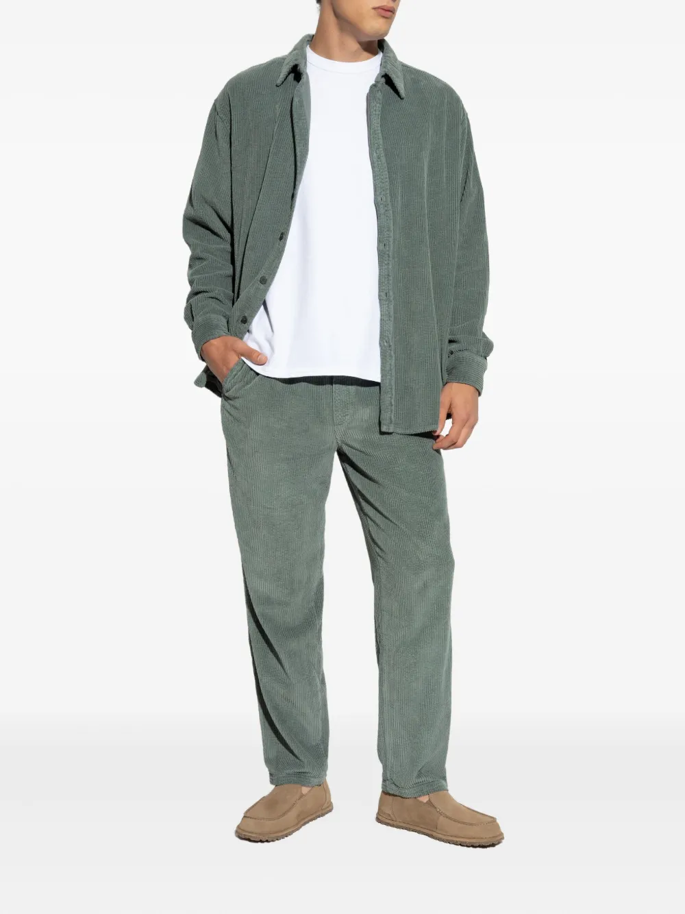 American Vintage Padow elastic-waist corduroy trousers - Groen