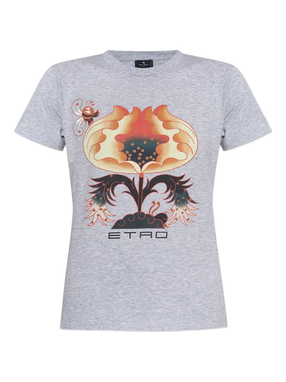 ETRO floral-print T-shirt Grijs