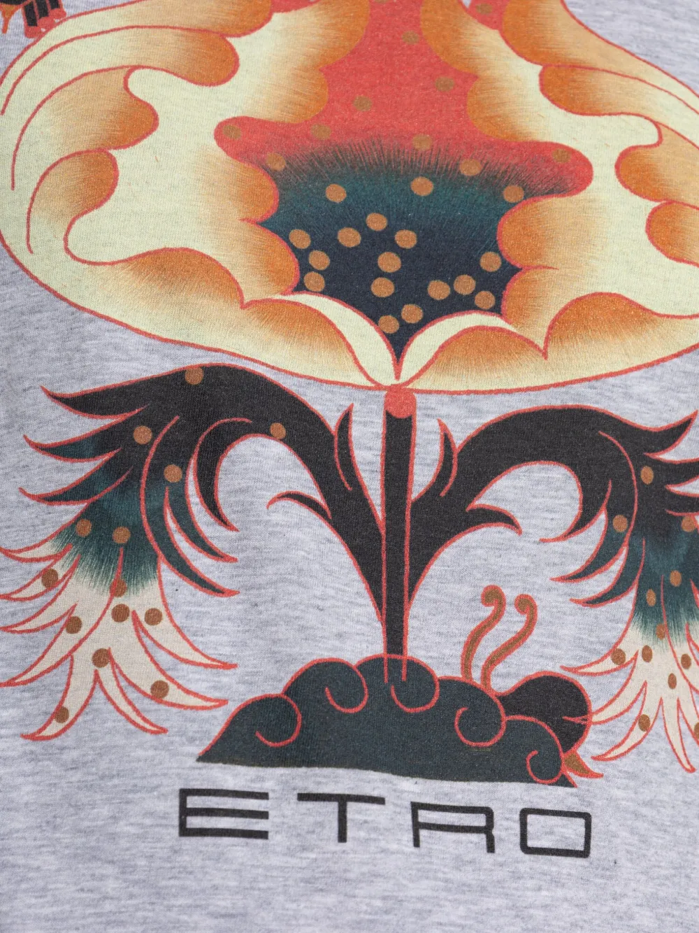 ETRO floral-print T-shirt Grijs