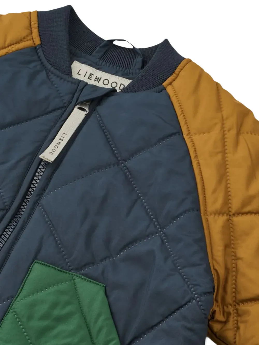 Liewood Quilted Colour-block Bomber Jacket Trousers (set Of Two) In Blue