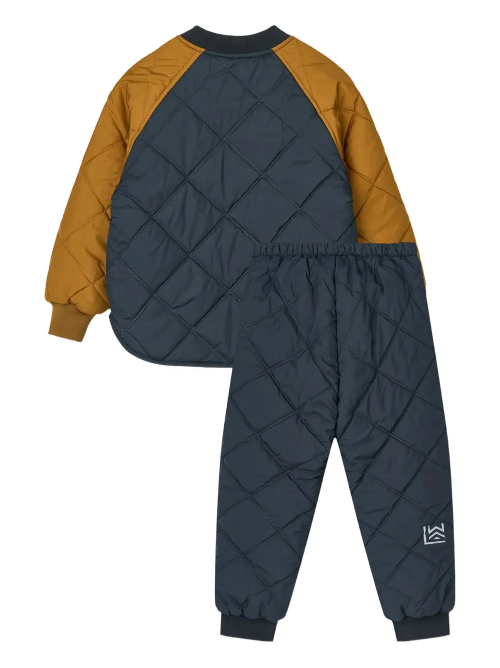 Liewood Quilted Colour-block Bomber Jacket Trousers (set Of Two) In Blue