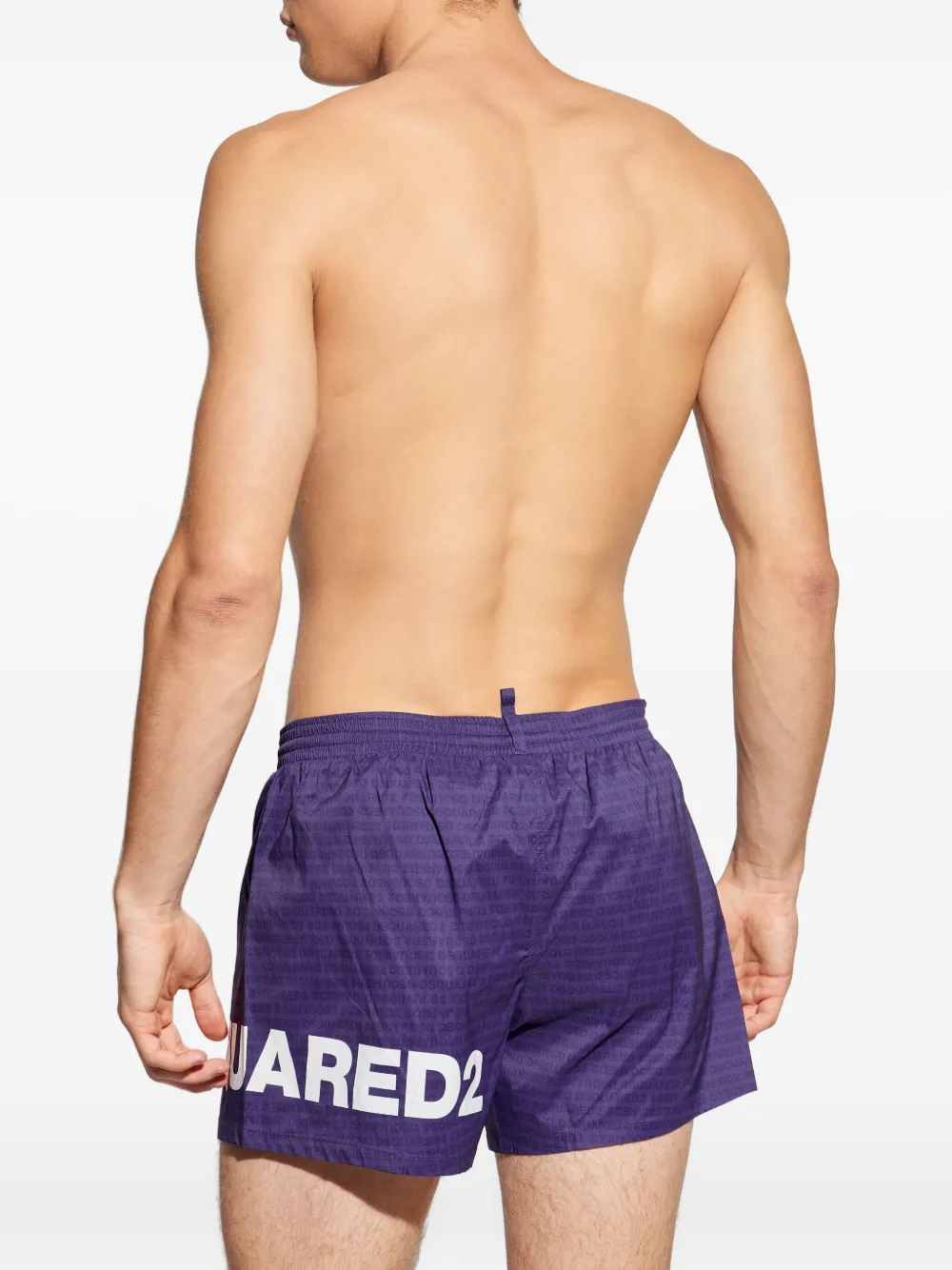 DSQUARED2 logo-print drawstring swim shorts Paars