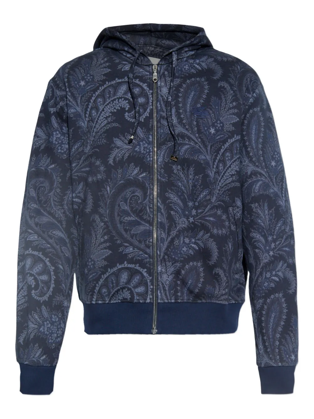 ETRO paisley-print zip-up hoodie Blauw