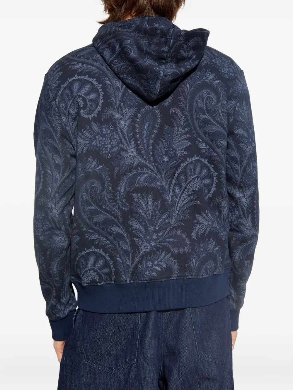 ETRO paisley-print zip-up hoodie Blauw