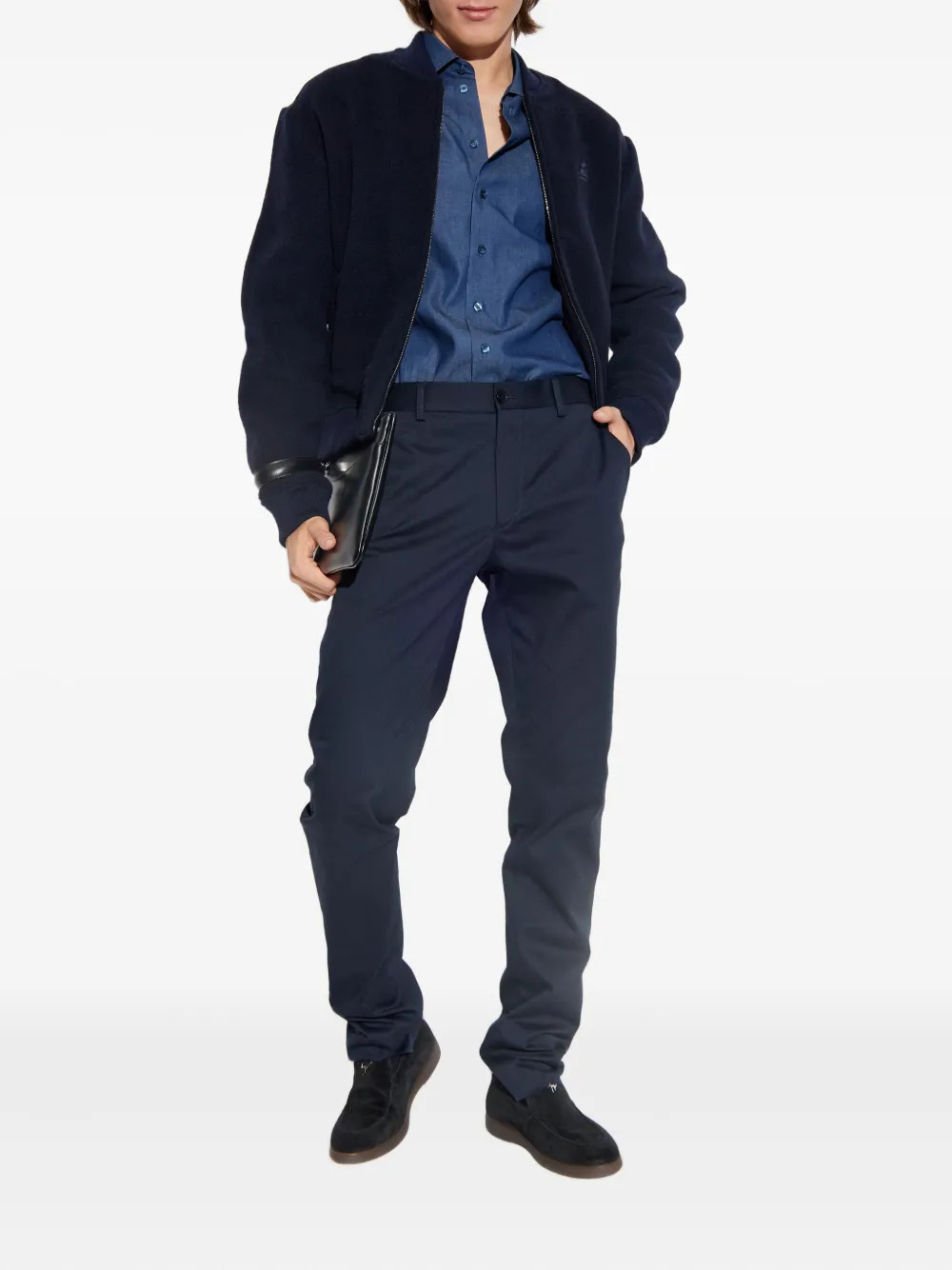 ETRO embroidered cotton shirt - Blauw