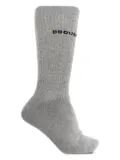 DSQUARED2 logo-embroidered ribbed socks - Grey
