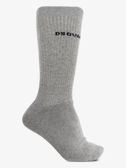 DSQUARED2 logo-embroidered ribbed socks