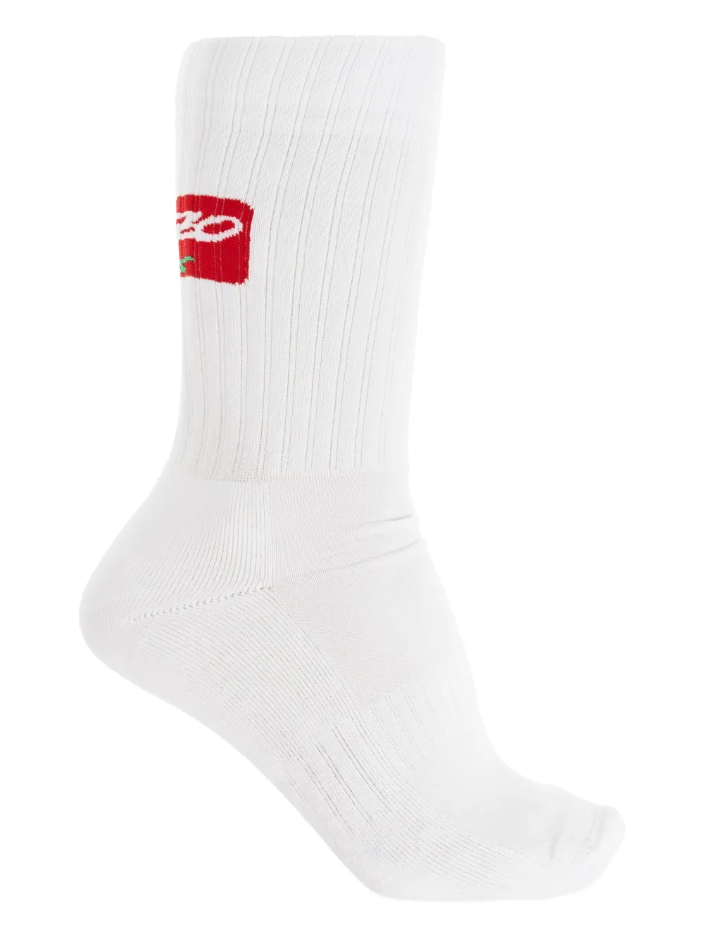 Kenzo X Futura 2000 Logo-patch Ribbed Socks In White