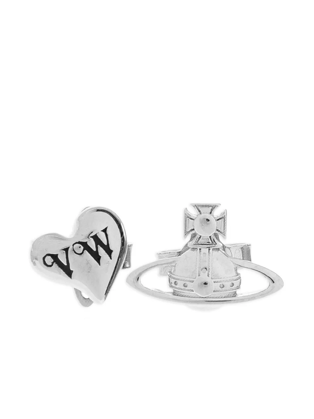 Vivienne Westwood Heart Orb Earrings In Metallic