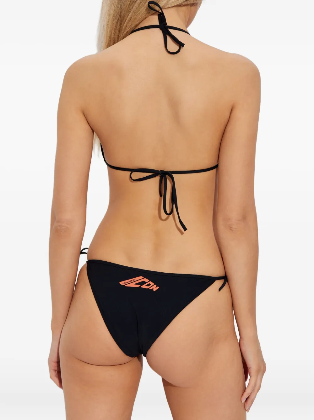 DSQUARED2 Triangel bikinitop met logodetail Zwart