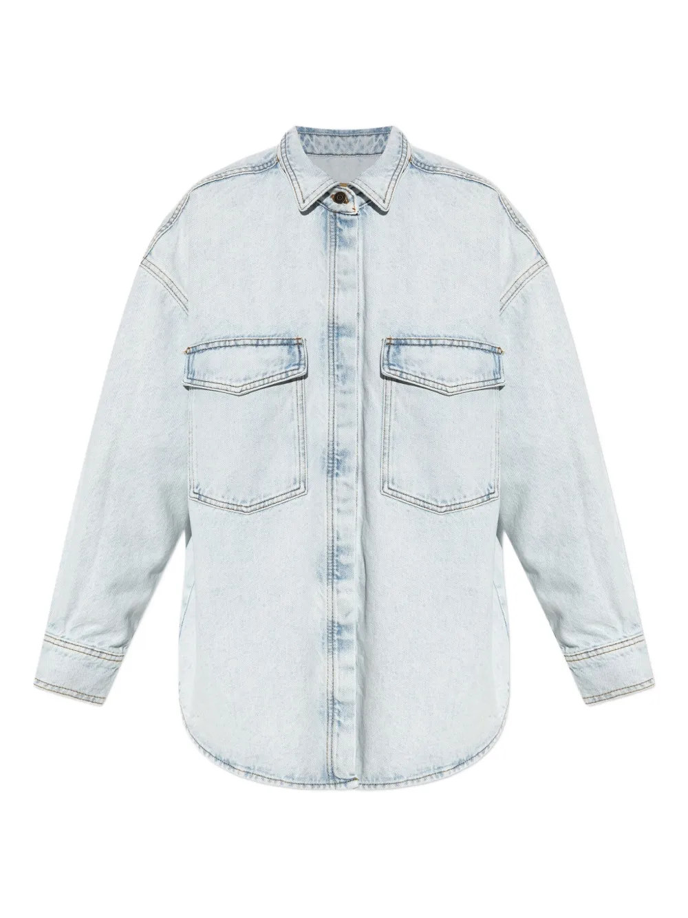 Joybird patch-pocket denim shirt