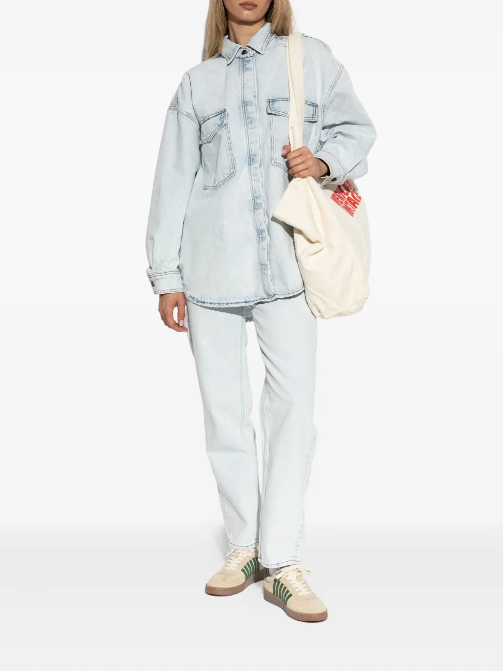 American Vintage Joybird patch-pocket denim shirt - Blauw