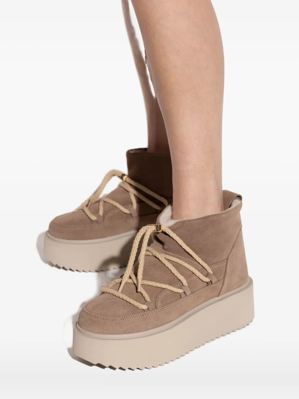Inuikii lace-up platform boots Neutrals