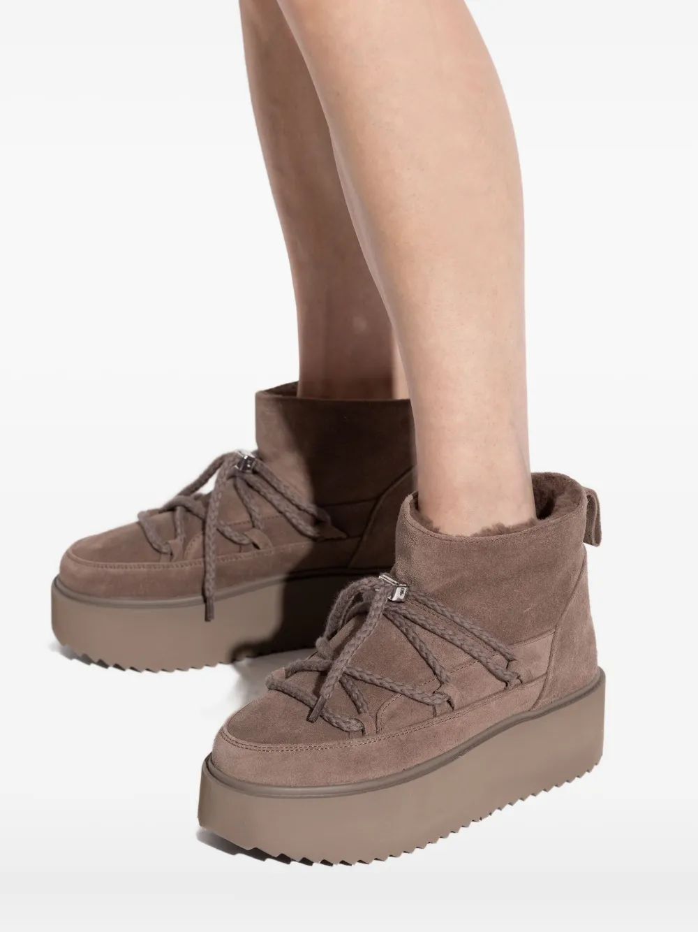 Inuikii lace-up platform boots Brown