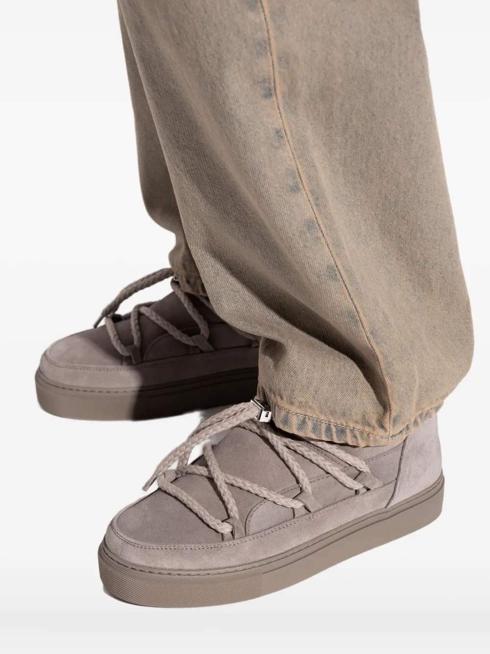 Inuikii lace-up suede boots Grey
