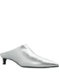 Jil Sander metallic-leather pointed-toe mules - Silver