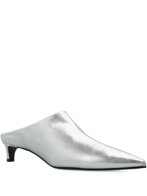 Jil Sander metallic-leather pointed-toe mules