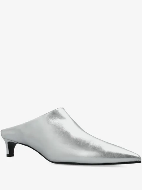 Jil Sander metallic-leather pointed-toe mules