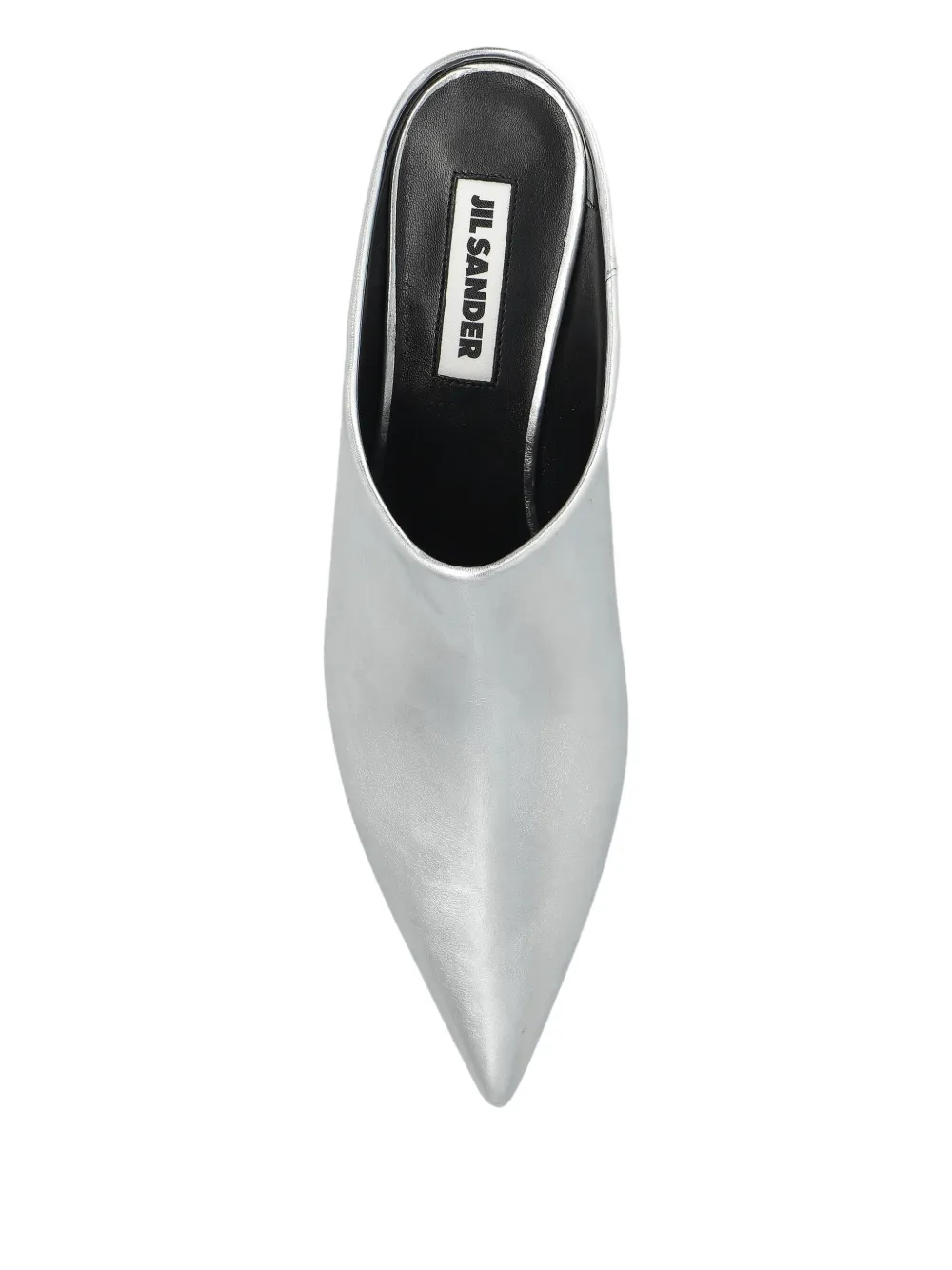 Jil Sander metallic-leather pointed-toe mules Silver