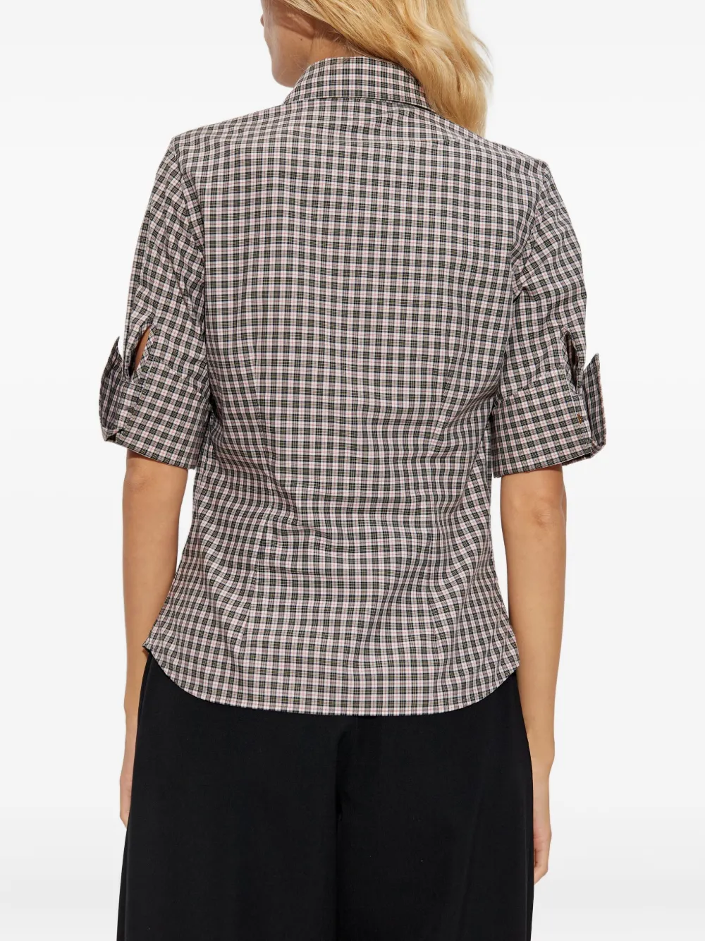Vivienne Westwood gingham check pleated shirt Bruin