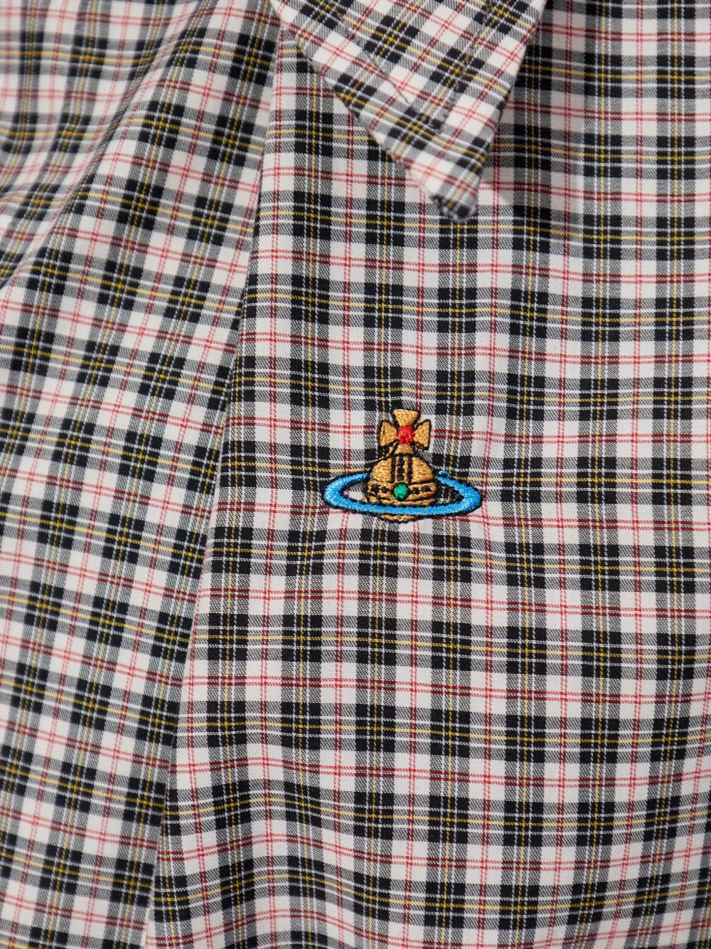 Vivienne Westwood gingham check pleated shirt Bruin