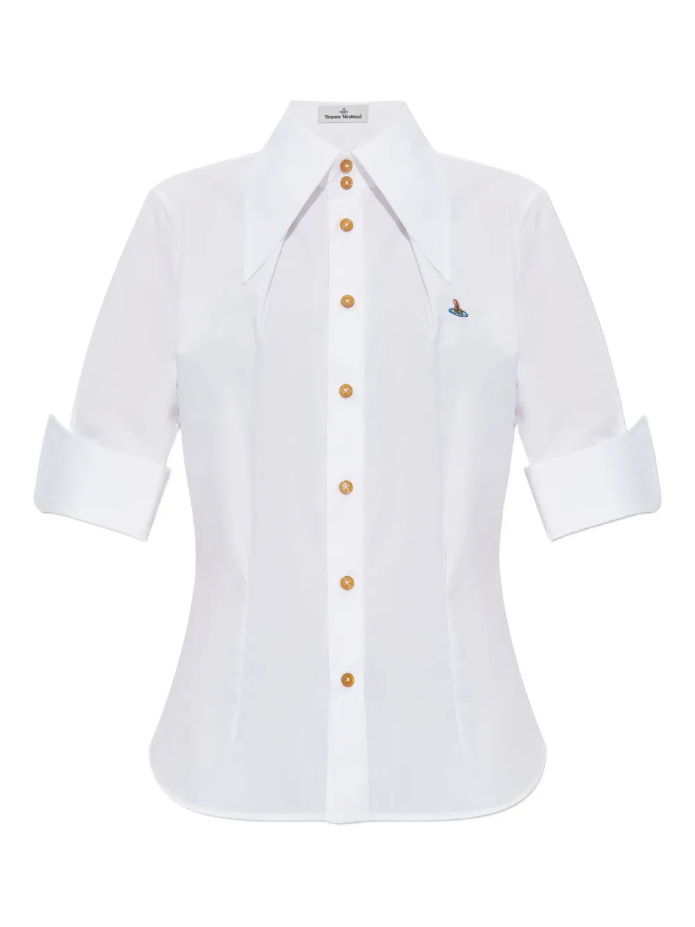 Vivienne Westwood Orb-embellished button-front shirt Wit