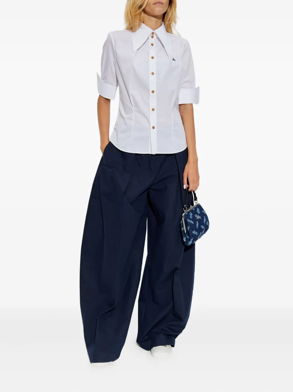 Vivienne Westwood Orb-embellished button-front shirt Wit