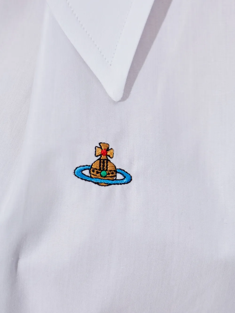 Vivienne Westwood Orb-embellished button-front shirt Wit